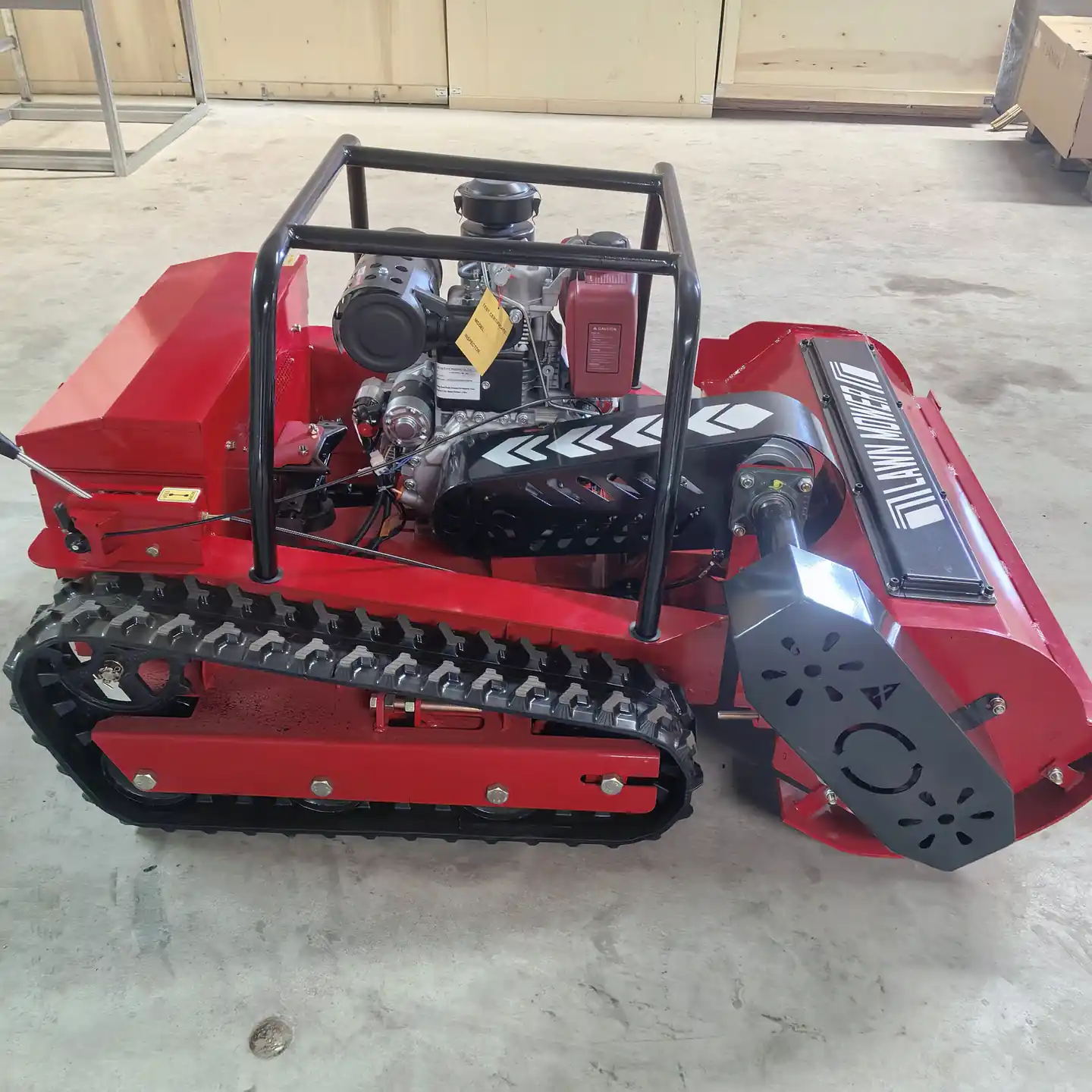 MERI tracked mower product configuration for vineyard and orchard work
