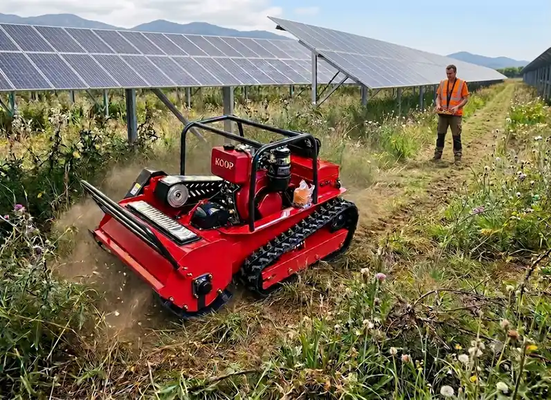 Remote mower ready for a visual pre-delivery walkaround