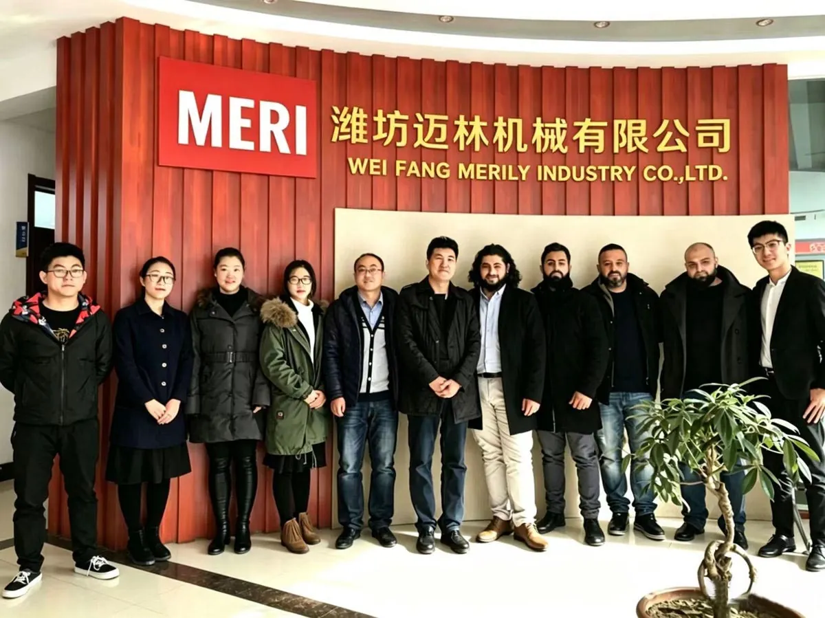 International customers and MERI factory team during a factory visit