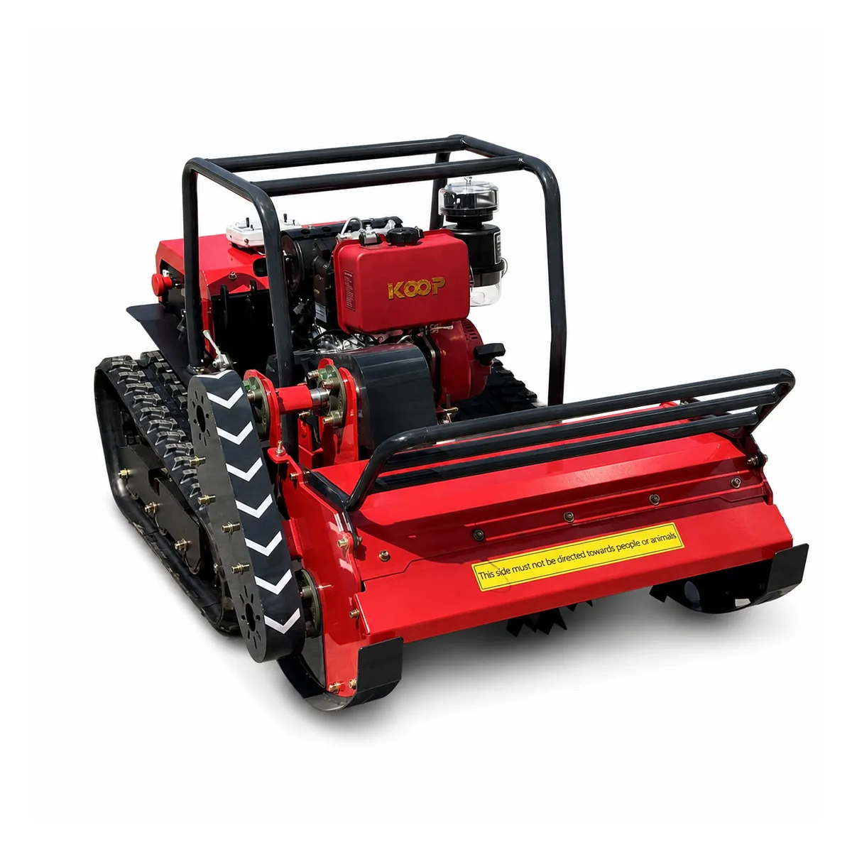 MERI ME800D-48 compact diesel remote control flail mower, side view
