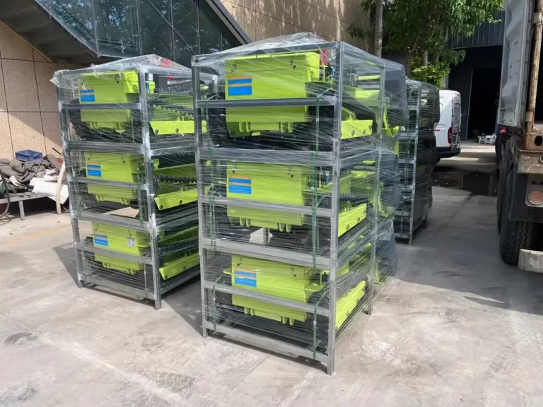 Packed MERI machines ready for export loading