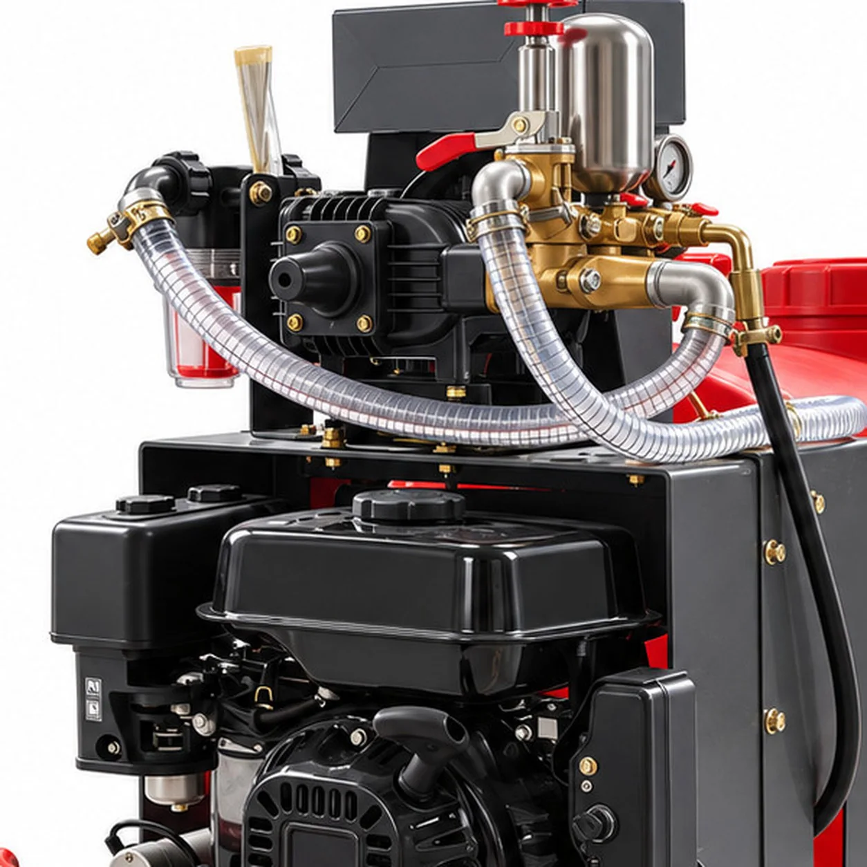 MERI RCS boom sprayer pump and plumbing detail