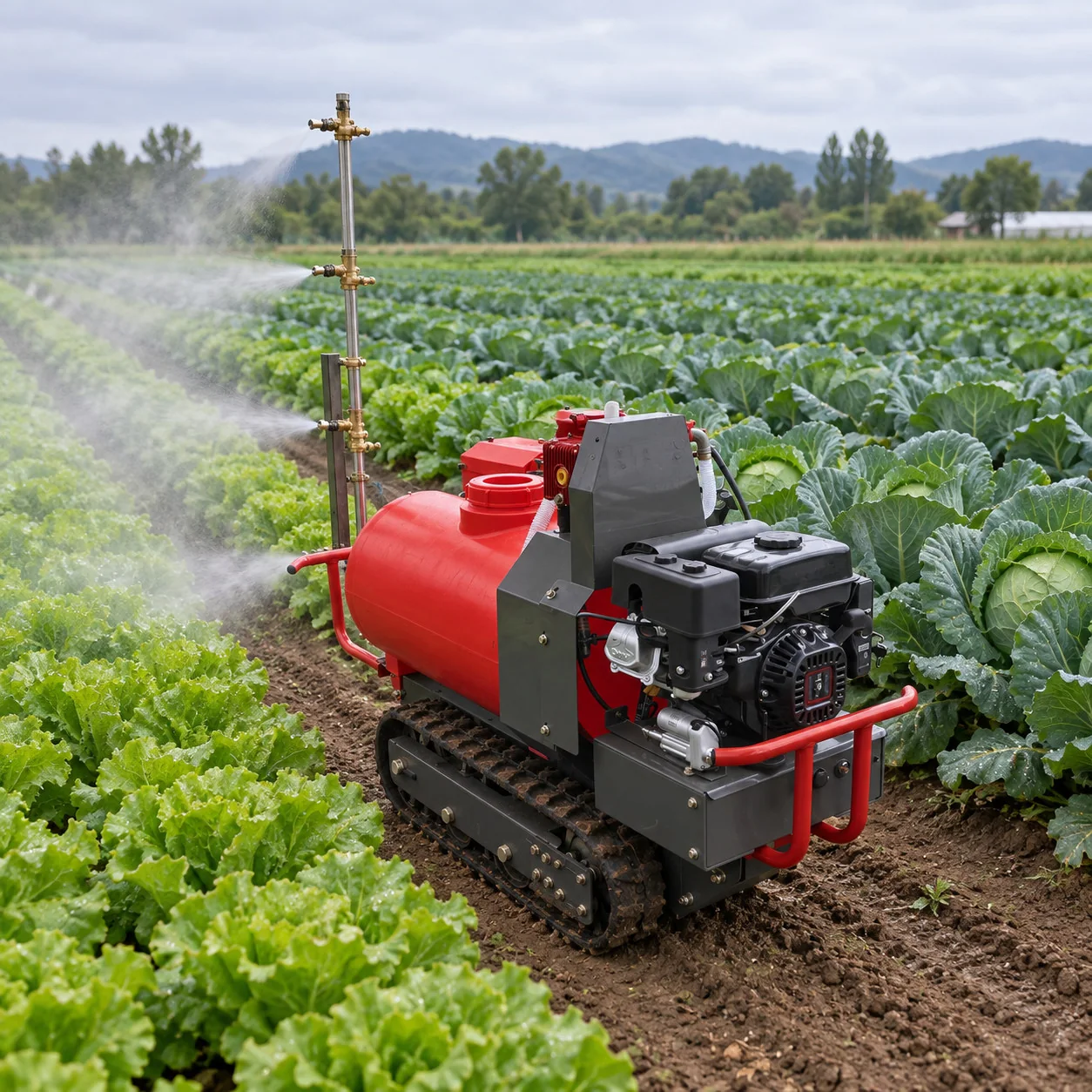 Application visualization of MERI boom sprayer treating low row crops