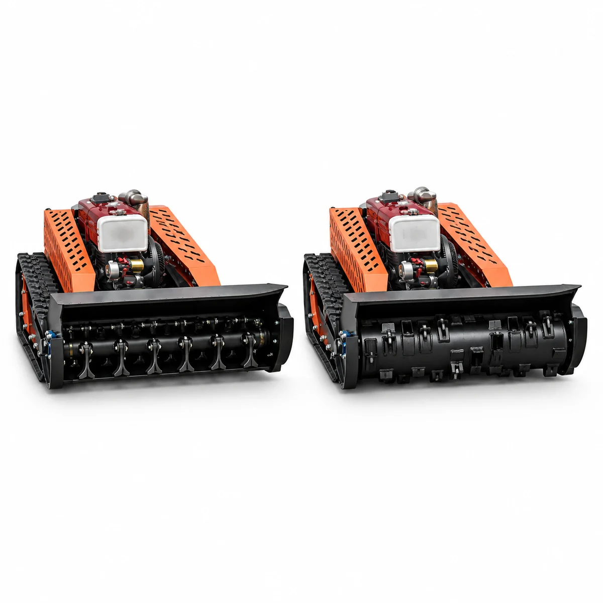 ME-RFM1000-D diesel forestry mulcher with interchangeable flail mowing and fixed-tooth mulching heads