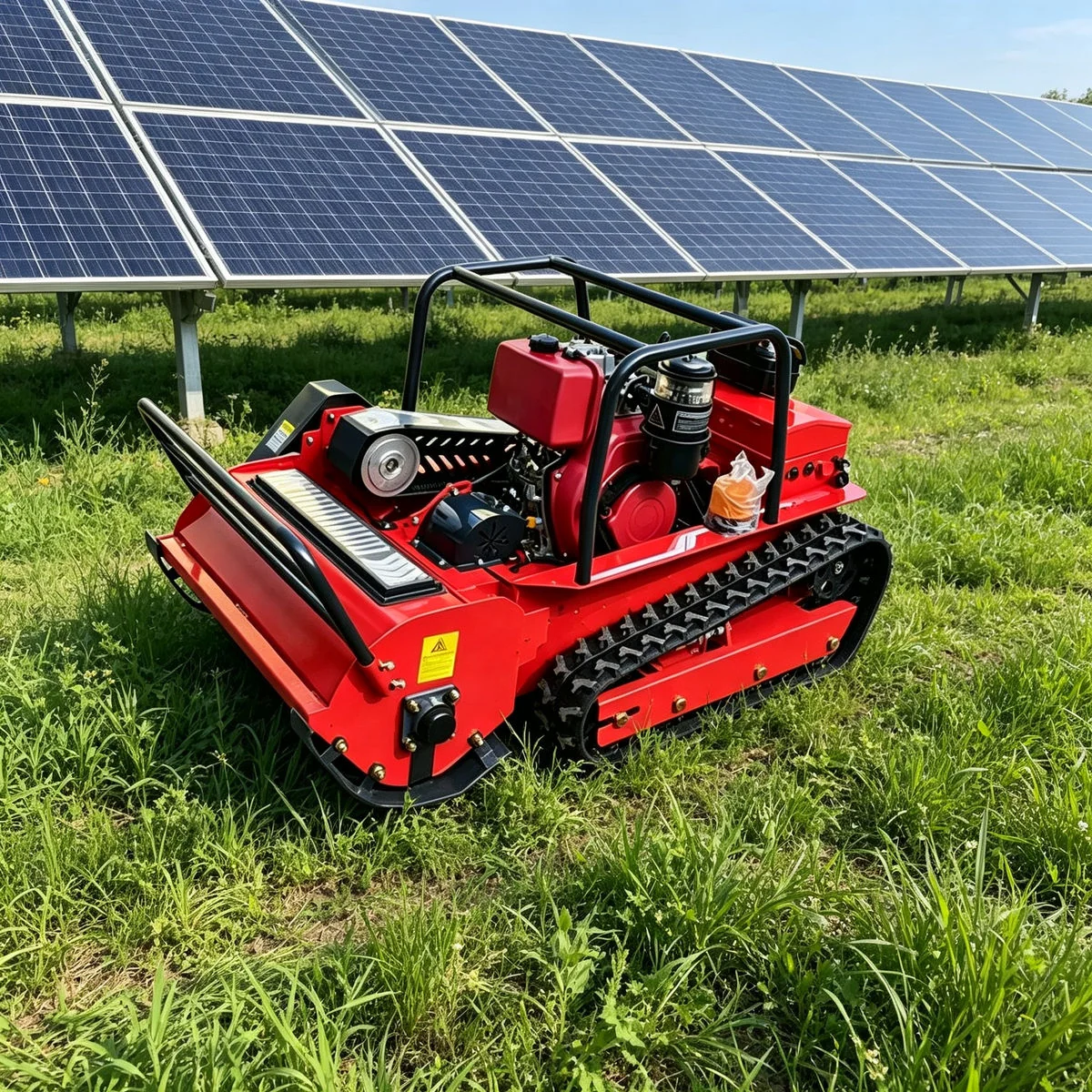 MERI remote control lawn mower case study — Australia: Solar Farm — Vegetation Management Under Panels